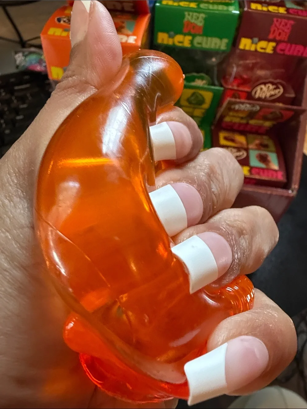 Orange Super Solid Squish! Ice Cube Toy